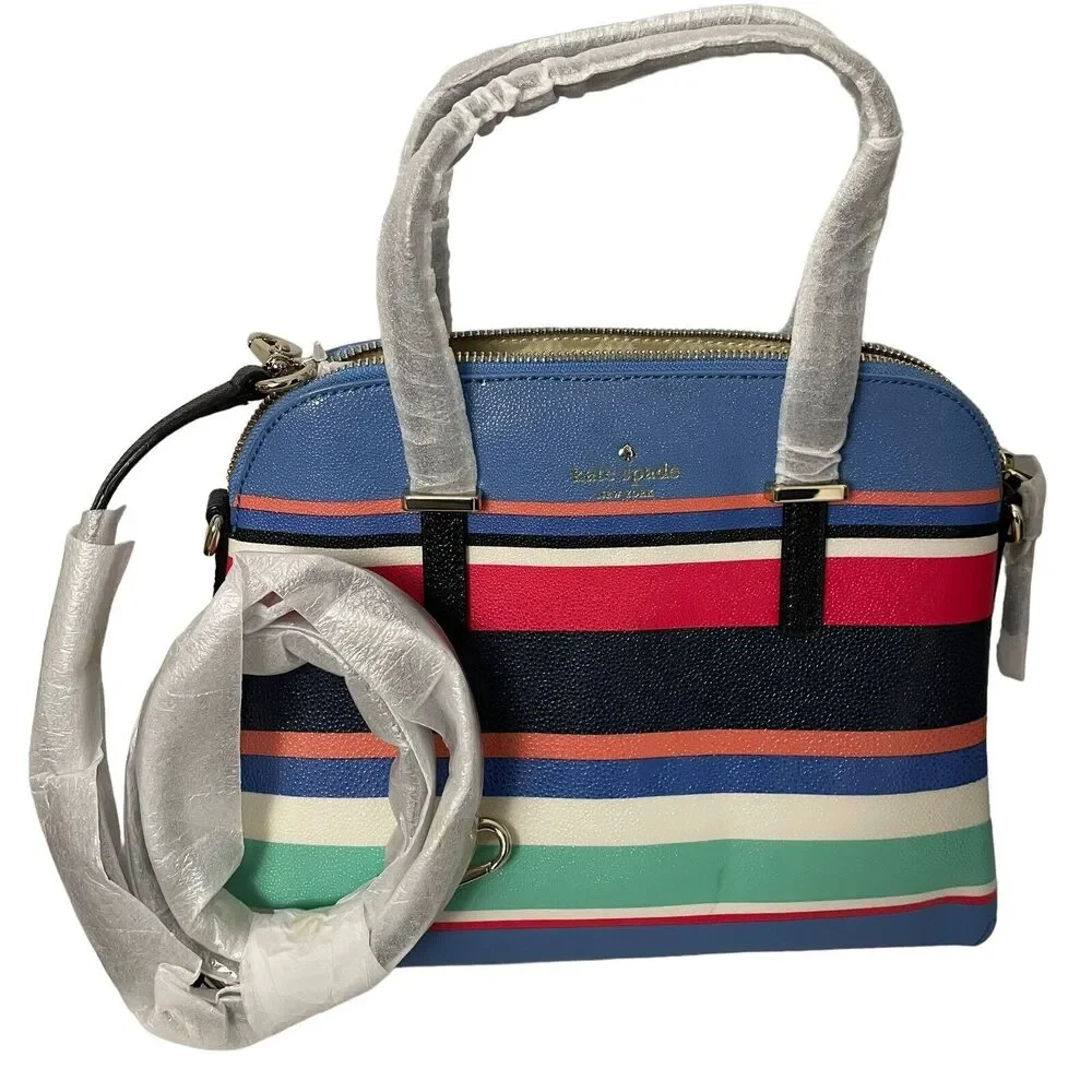 Kate Spade Striped Set Maise Cedar Street Handbag & Zip Around Wallet Multicolor